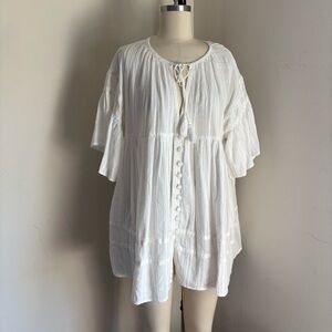 Boho White Tunic Top for Women